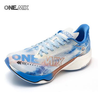 ONEMIX New Nylon Carbon Board Marathon Running Racing Shoes Shock-relief Professional Stable Support Ultra-light Rebound Sneaker