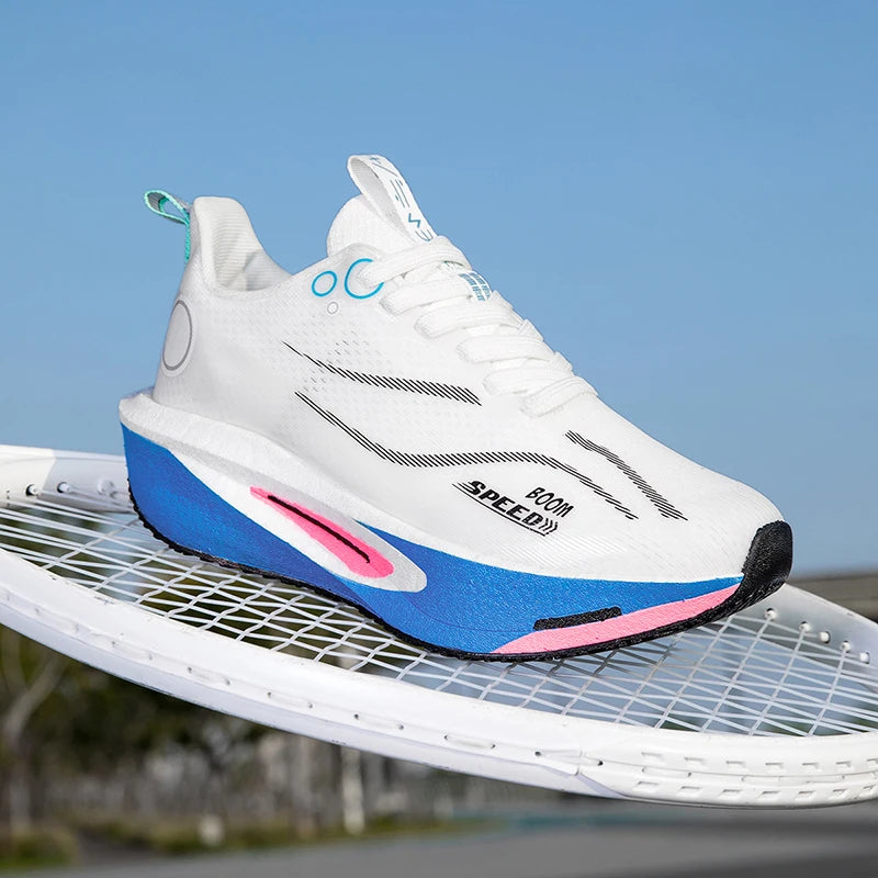 Men Carbon Board Running Shoes Marathon Long-Distance Running Sports Shoes Support Stable Casual Women Breathable Running Shoes