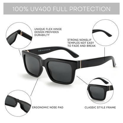 ZENOTTIC 2026 New Fashion Square Polarized Sunglasses Women Men UV400 Protection Shade Rectangle Sun Glasses