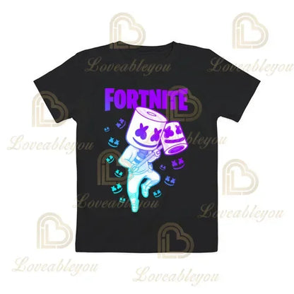 T-shirt Cartoon Fortnite para Rapazes e Raparigas, Battle Royale 3D, 3 a 14 Anos, Victory Royale, Top de Jogo para Criança e Roupa Teen