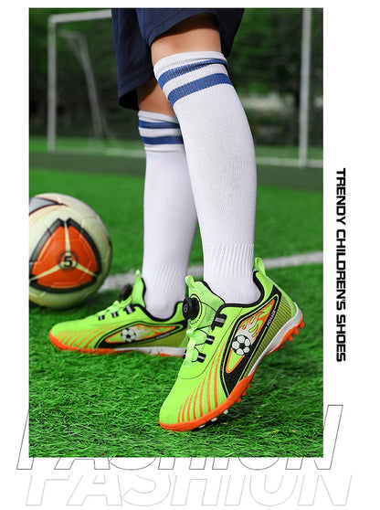 Children's Rotating Buckle Sneaker Students Competition Training Football Shoes Fashionable Lightweight Anti slip Footwear