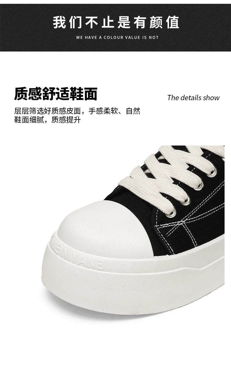 Summer Canvas Sneakers Men Half Shoes Comfortable Breathable Slip-on Shoes Man Mules Street Style Platform Men's Casual Sneakers