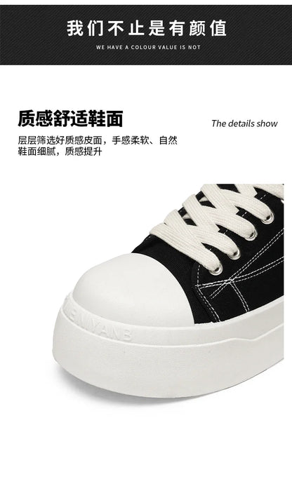 Summer Canvas Sneakers Men Half Shoes Comfortable Breathable Slip-on Shoes Man Mules Street Style Platform Men's Casual Sneakers