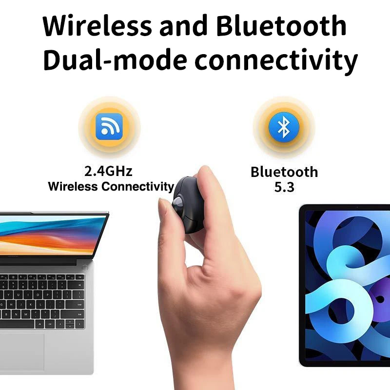 Novo Rato Trackball de Dedo em Anel 2.4G+Bluetooth Sem Fios com Controlo Remoto para Vídeos Curtos/PPT/Discursos/Ecrãs de Veículos