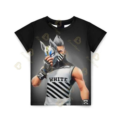 T-shirt Cartoon Fortnite para Rapazes e Raparigas, Battle Royale 3D, 3 a 14 Anos, Victory Royale, Top de Jogo para Criança e Roupa Teen