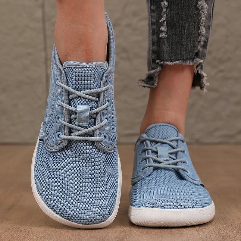 Summer Breathable Women's Flat Shoes Lightweight Mesh Comfortable Walking Shoes Men's Wide Foot Soft Sole Casual Wear Bare Foot