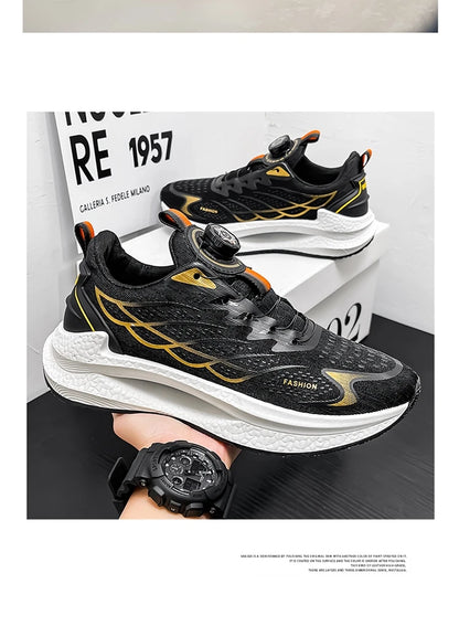 Letnie, oddychające, codzienne buty sportowe dla mężczyzn, nowe, modne i wszechstronne buty do biegania z oddychającą siateczką i obrotową klamrą, odpowiednie do uprawiania sportów na świeżym powietrzu i do codziennego noszenia