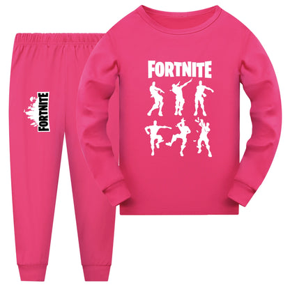 Conjunto de Pijama Fortnite New Kids de Outono para Bebé Menina, Top de Manga Comprida e Calças, 2 Peças, Roupa de Dormir Diária para Rapaz Adolescente 1006