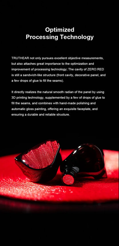 Auscultadores intra-auriculares audiófilos com fio TRUTHEAR x Crinacle ZERO:RED Dual Dynamic Driver 0.78 2Pin HiFi