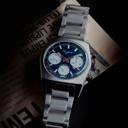 Sugess S419 Series 37mm Original Swanneck Movement Chronograph Master Mens Watch Mechanical Wristwatch Dome Sapphire Crystal New