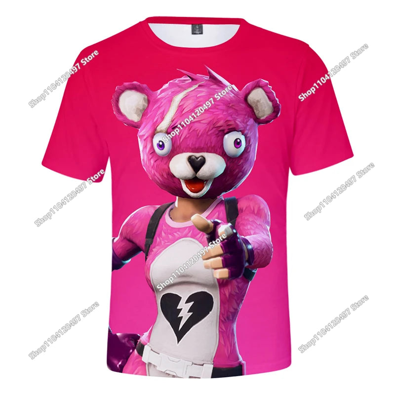 Fortnite T-Shirt Men Shoot Game Battle Hero T-shirt Victory Royale Clothing Young Children T-shirts for Boys Girls Ages 2-14