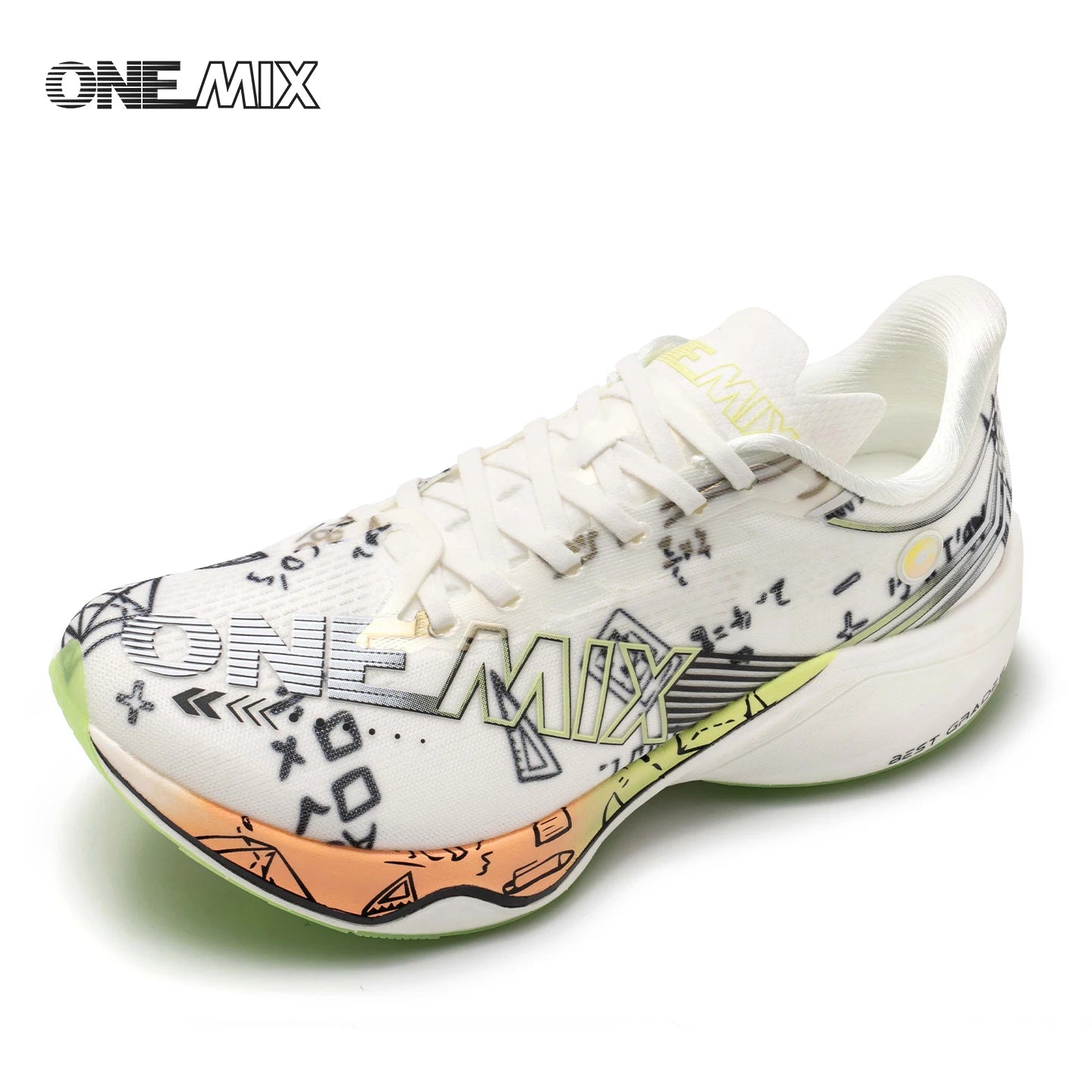 ONEMIX New Nylon Carbon Board Marathon Running Racing Shoes Shock-relief Professional Stable Support Ultra-light Rebound Sneaker
