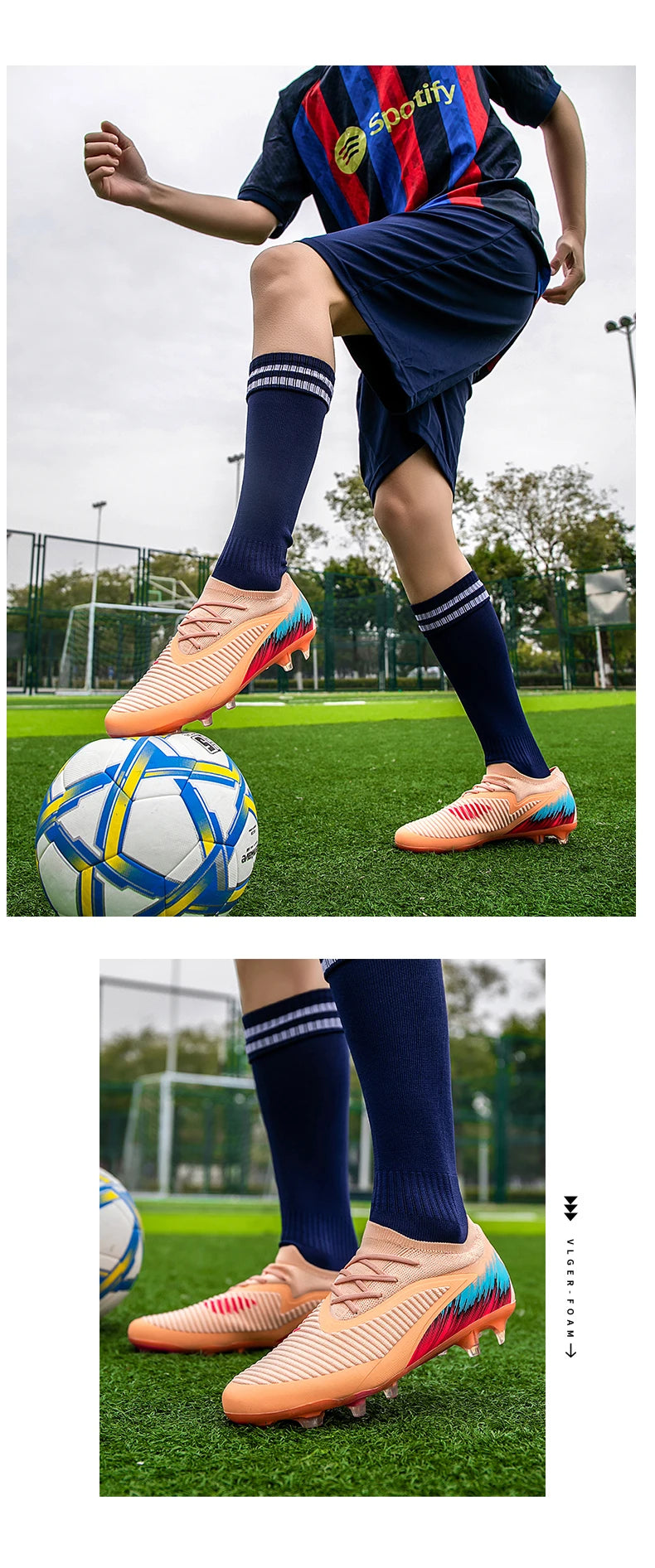 New Men Football Boots Cleats Shoes Soccer Long Spikes FG Ultralight Training Soccer Shoes Non-Slip Outdoor Match Drop Shipping