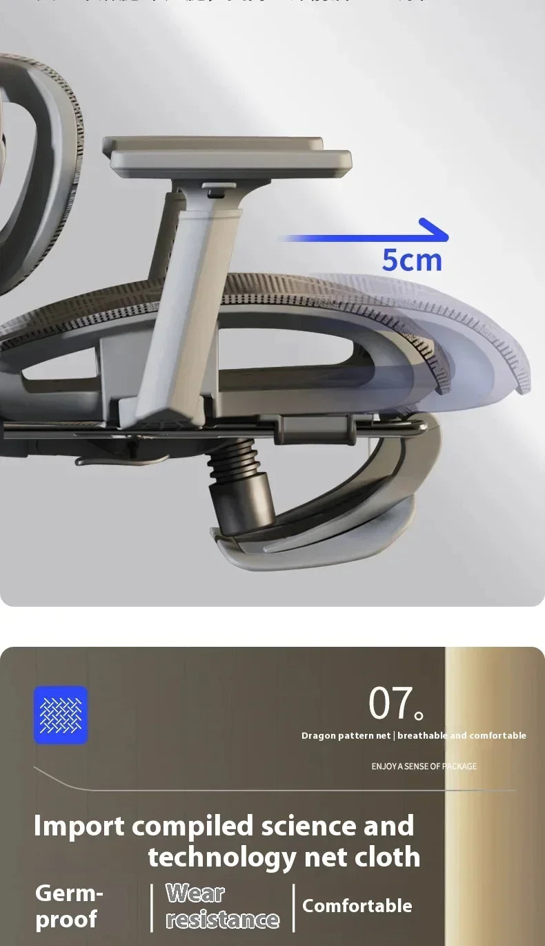 Office Chair Gaming Desk Ergonomic Computer Adjustable Armrests 3D Headrest Chair Lift Chair Back Can Tilt Back with Foot Pedals