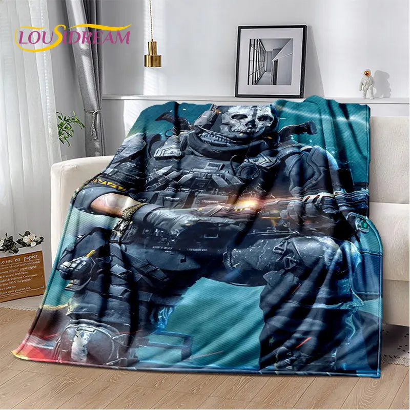 3D COD, Call of Duty геймърско меко плюшено одеяло, фланелено одеяло за всекидневна, спалня, легло, диван и офис покривало