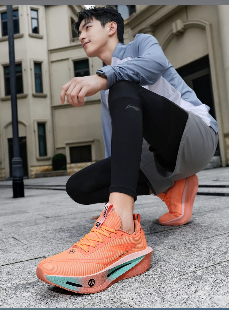 Carbon Plate Sports Running Shoes Marathon Men Breathable Lightweight Women's Comfortable Athletic Nonskid Chunta Sneakers