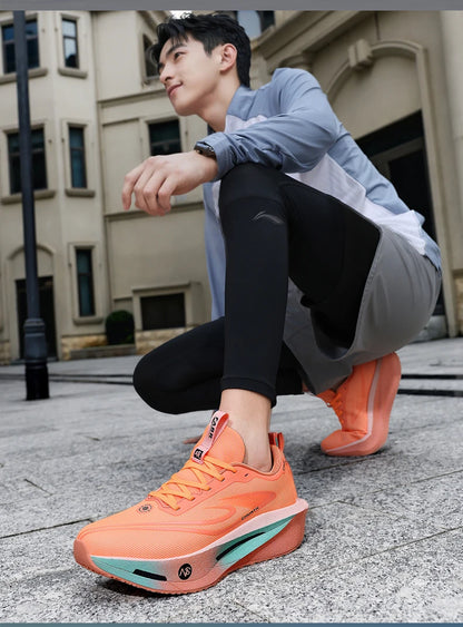 Carbon Plate Sports Running Shoes Marathon Men Breathable Lightweight Women's Comfortable Athletic Nonskid Chunta Sneakers