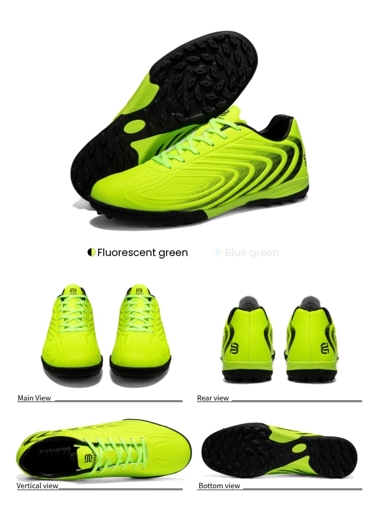 Baasploa Men Professional Soccer Shoes Outdoor Anti-Slip Training Sport Shoes Male Light Leather Football Boots Chuteira Campo