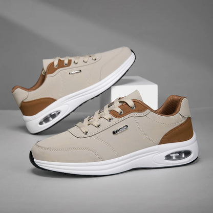 New Men's Shoes Spring Autumn Waterproof Walking Shoes Non-Slip Cushioning Men's Casual Leather Sports Shoes Men's Tennis Shoes