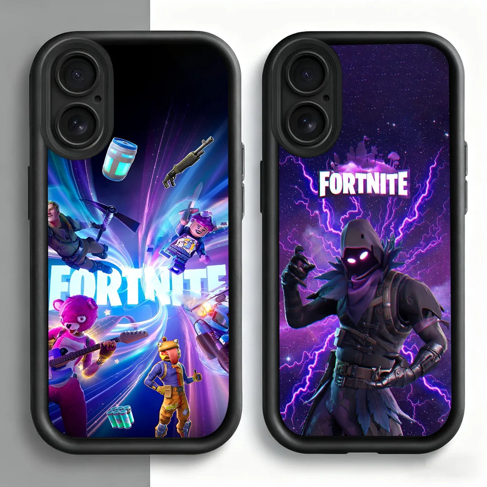Game F-Fortnite Survival phone case For iPhone 11 12 13 14 15 16 17 Max Pro Plus Air Mini Lens Protective Black Soft Shell