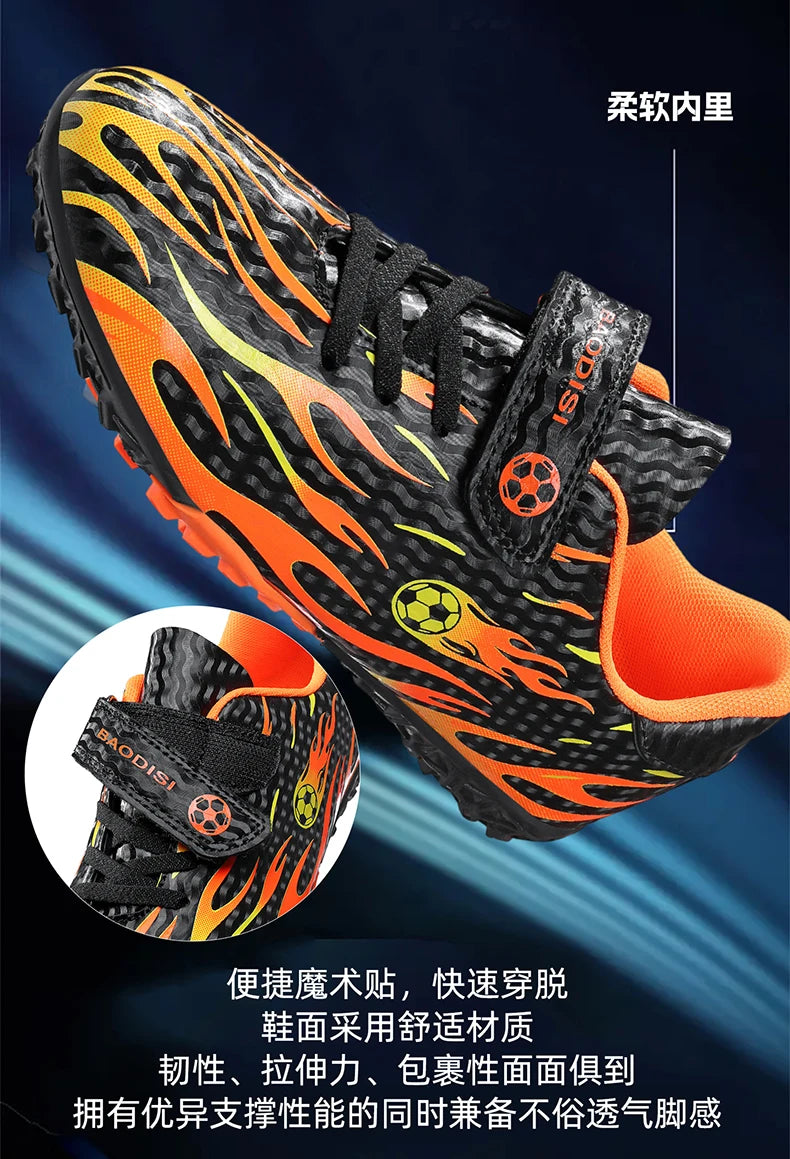 Children's Soccer Shoes Lightweight Football Sneakers Kids Sports Shoes Outdoor Non-Slip Futsal Shoes Boys Girls Training Shoes