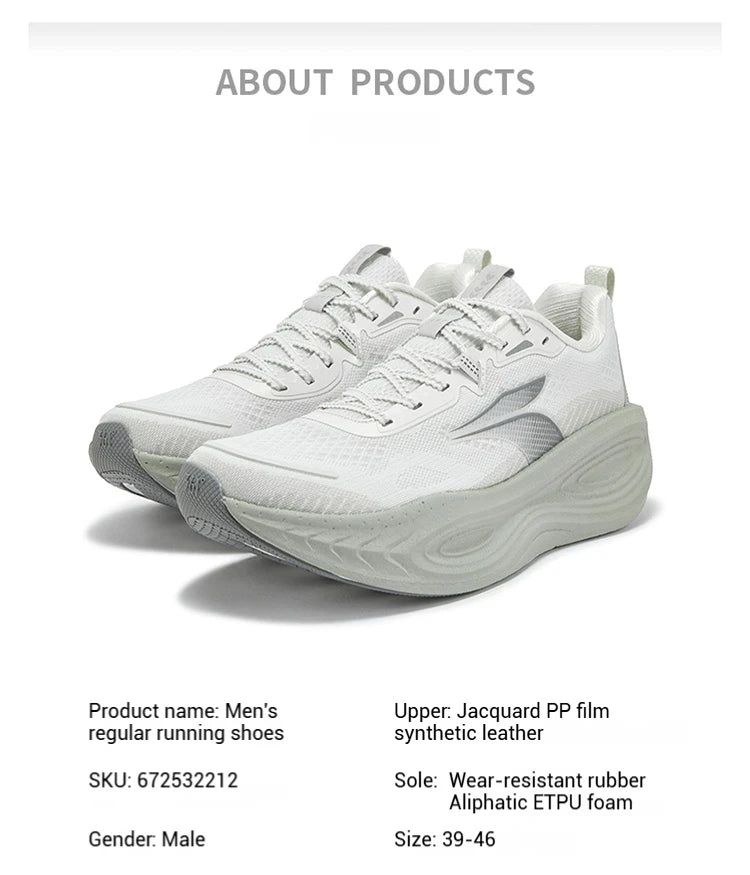 361 Degrees PopBlaze 5 Men Running Shoes New Cushioning Thick-soled Breathable Non-slip Outdoor Jogging Male Sneakers 672532212