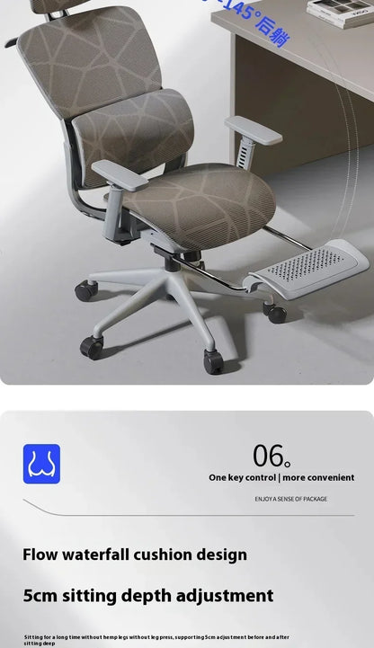 Office Chair Gaming Desk Ergonomic Computer Adjustable Armrests 3D Headrest Chair Lift Chair Back Can Tilt Back with Foot Pedals