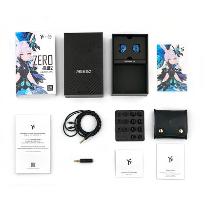 TRUTHEAR Zero:BLUE2 earphone Dual Dynamic Drivers lEMs with Detachable Cable in Ear Headphone  0.78mm 2pin 3.5mm plug