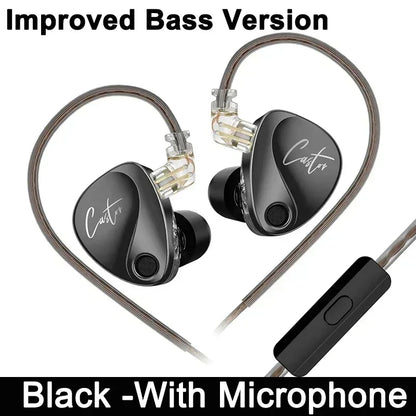 KZ Castor Wired Earbuds HiFi Bass Earphones with Dual Dynamic Drivers, Tunable Balanced Armature In-Ear Headphones, High Resolution Audio Earbuds