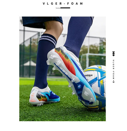 New Men Football Boots Shoes FG Soccer Shoes Non-Slip Cleats Ultralight Soccer Match Long Spikes Outdoor Training Drop Shipping