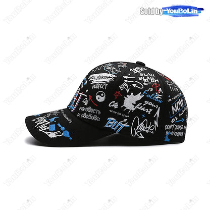 Cappellino da baseball graffiti per uomo e donna – Cappello regolabile in cotone stile street snapback