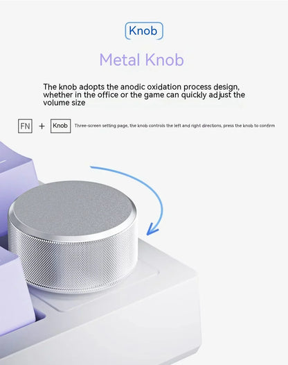 Ajazz AK820 Professional Mechanical Keyboard TFT Screen Multifunctional Knob Game Keyboard 3 Mode Hot Plug RGB Pad Office Gift