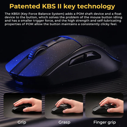 DAREU A950 Tri-Mode Wireless Gaming Mouse with Charging Dock, Bluetooth, 2.4G & Wired RGB Gaming Mouse, 12000 DPI Ergonomic Gaming Mouse for PC & Laptop