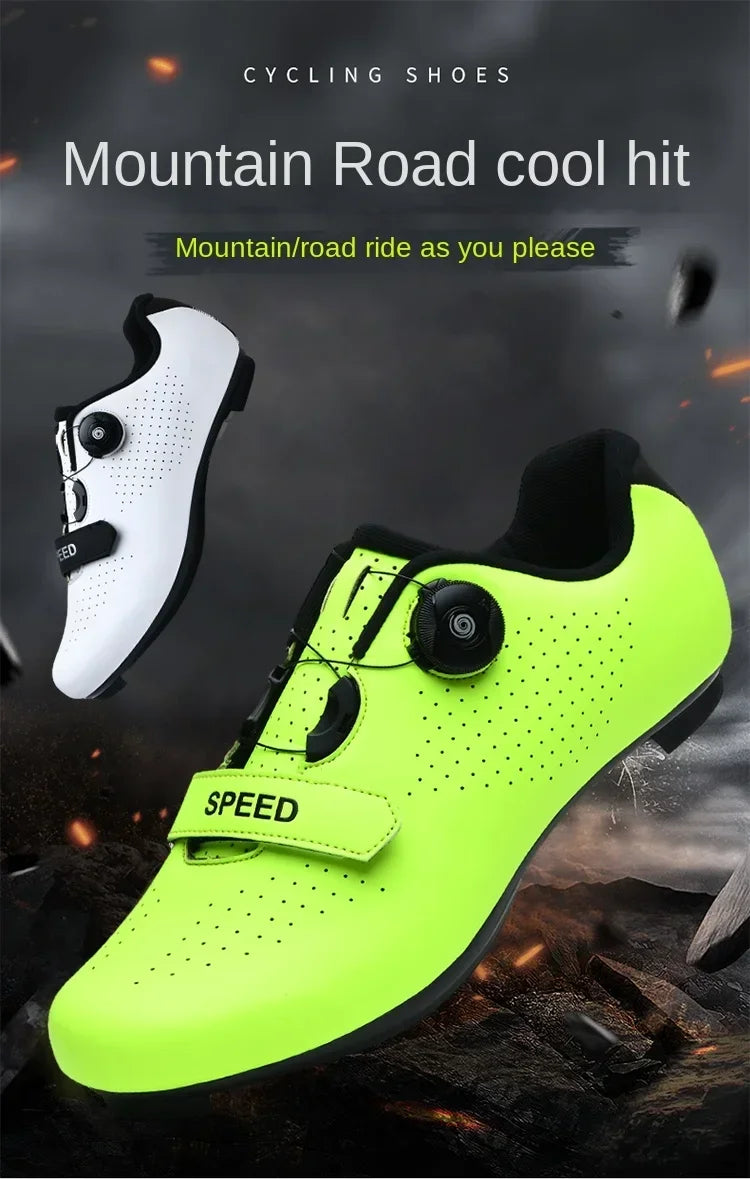 Professional New Sneakers Men Ultralight Double Buckles Cycling Shoes MTB Luminous Road Bike Shoes