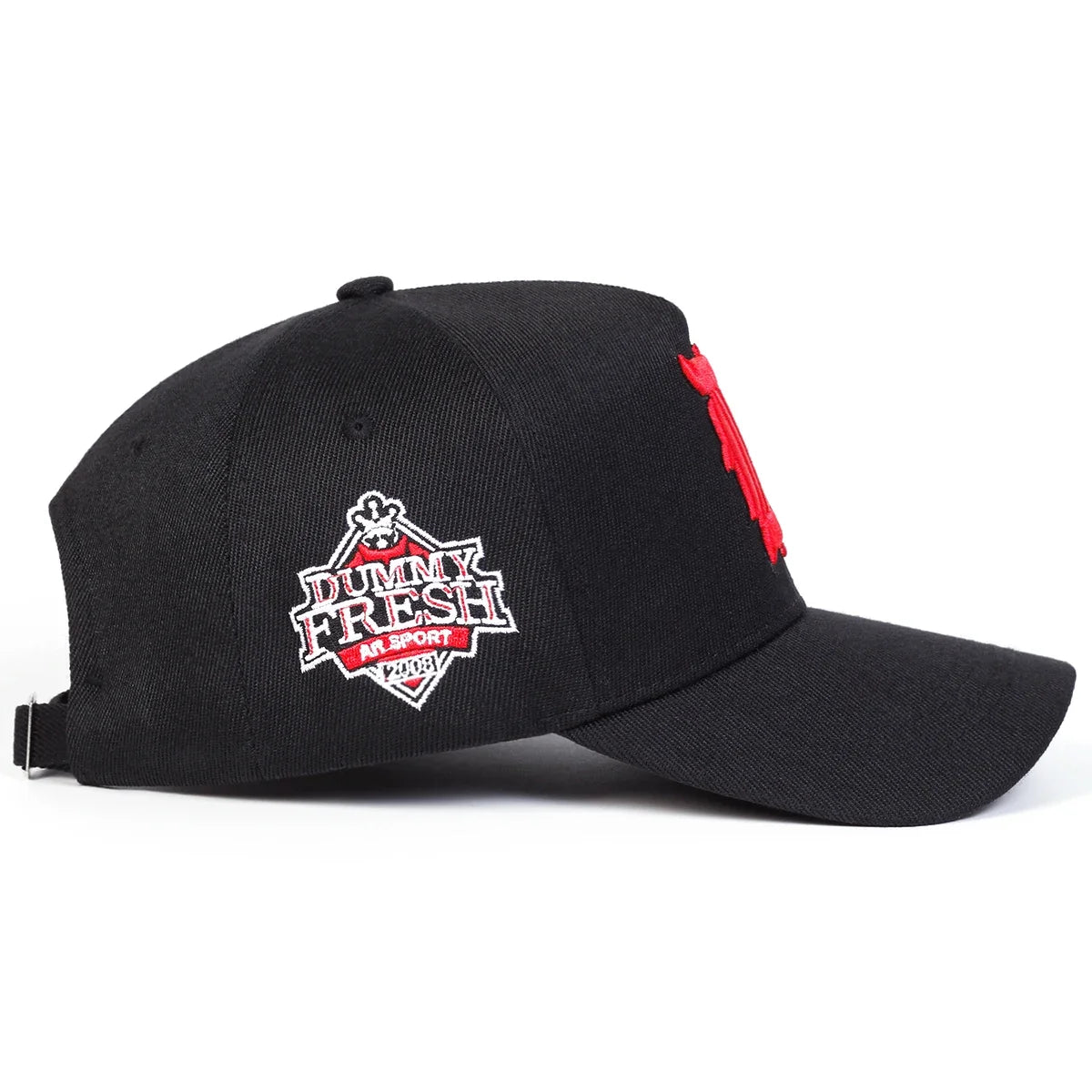 Unisex gotisk D-bokstavsbroderad DUMMY FRESH-baseballkeps, justerbar fritidskeps, vår- och höstmodell, solskyddskeps för utomhusbruk