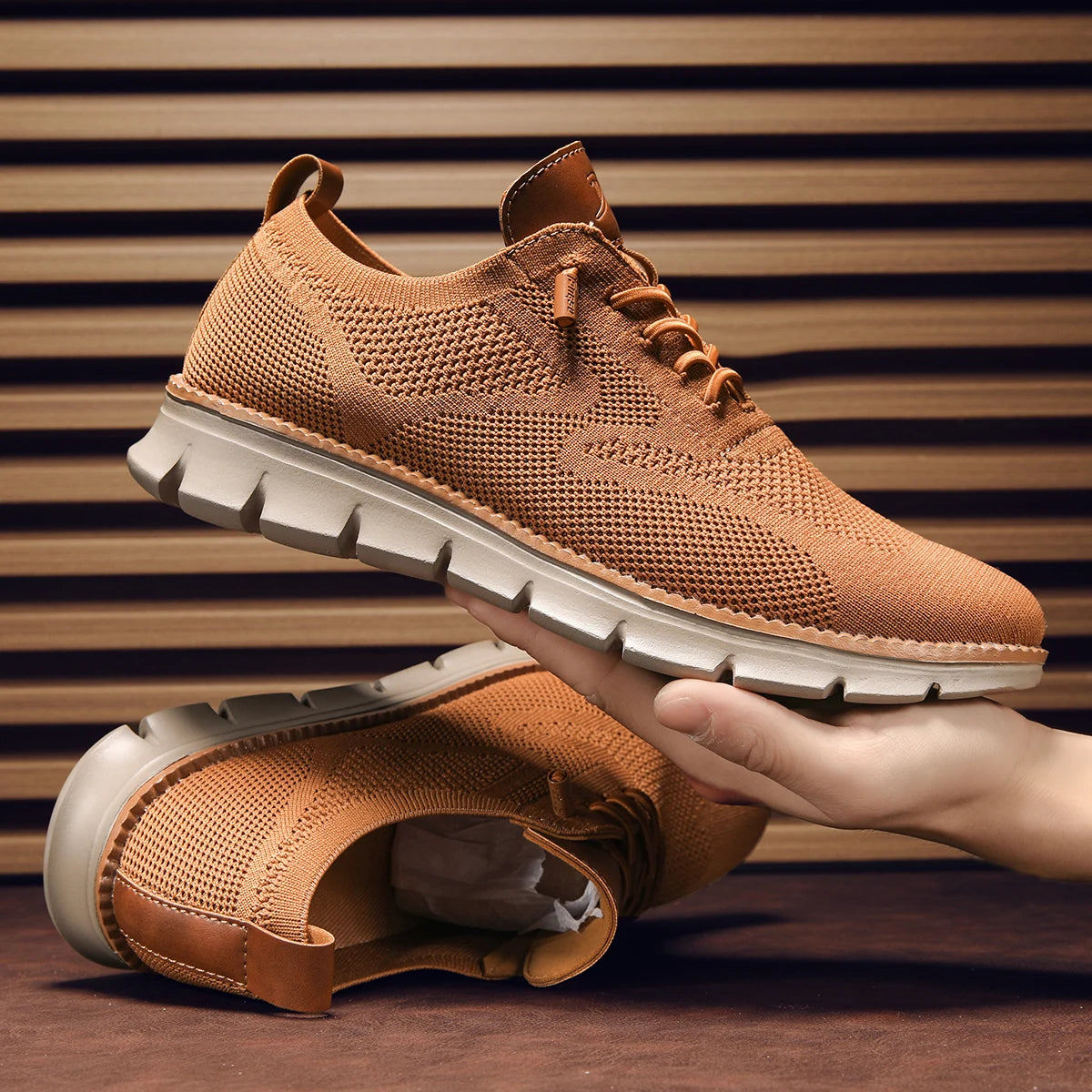 New men's large-sized casual shoes - Fly-Weave mesh breathable sports shoes, lightweight and slip-resistant men's shoes