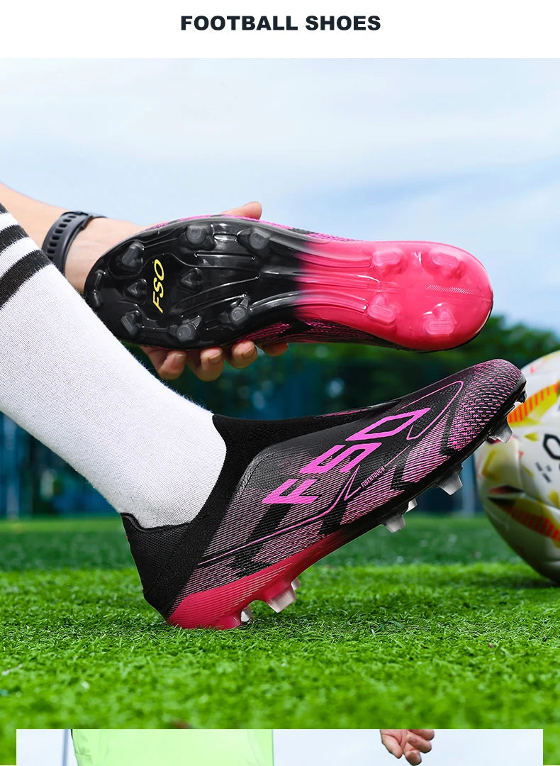 New Men Football Boots Non-Slip Boys Soccer Shoes Grass Cleats High-quality Match Sneakers Hot-selling Outdoor High-top Light