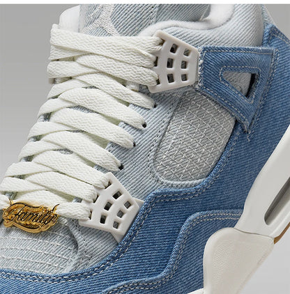 Nike genuine JORDAN women's air cushion shock-absorbing mid top denim basketball shoes IB6716-100