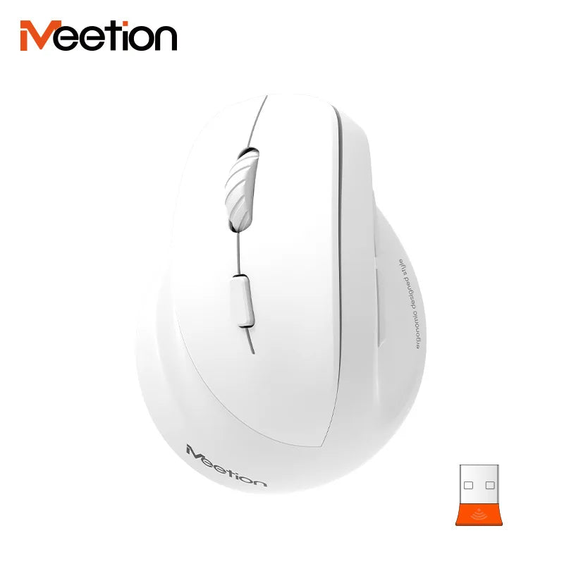 iMice Left Hand Wireless Mouse Bluetooth Ergonomic Mouse, Rechargeable Silent Vertical Mouse, 2400 DPI Bluetooth & 2.4G Wireless Mouse for PC, Laptop & MacBook