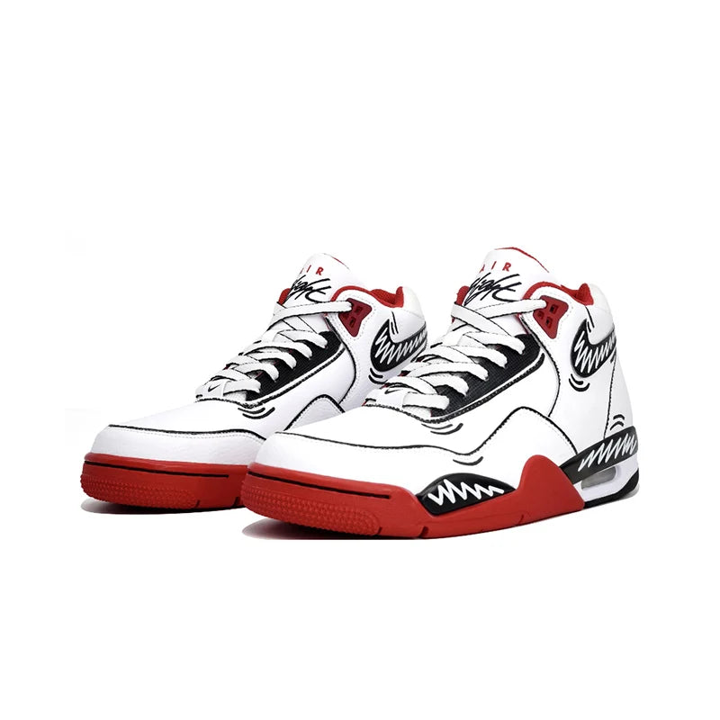 Custom Sneakers Nike Flight Legacy Sneakers "Kaleidoscope Play" Graffiti Mid-Top Retro Basketball Shoes with Gift Bag For Men