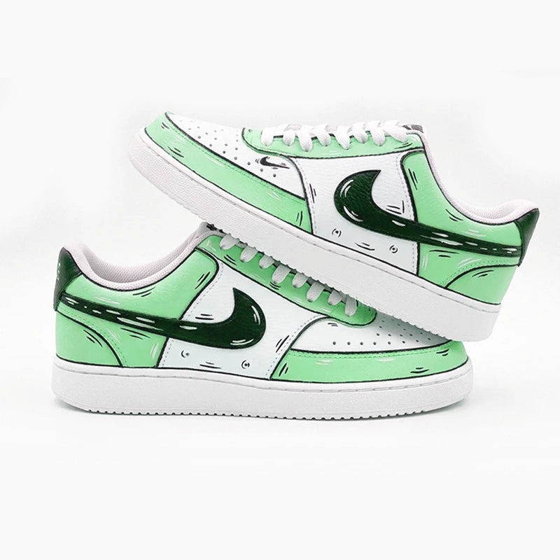 Custom Sneakers Custom Sneakers NIKE COURT VISION  Messy Line Design Couple Matching Shoes Unisex Low-Top Skate  retro shoes