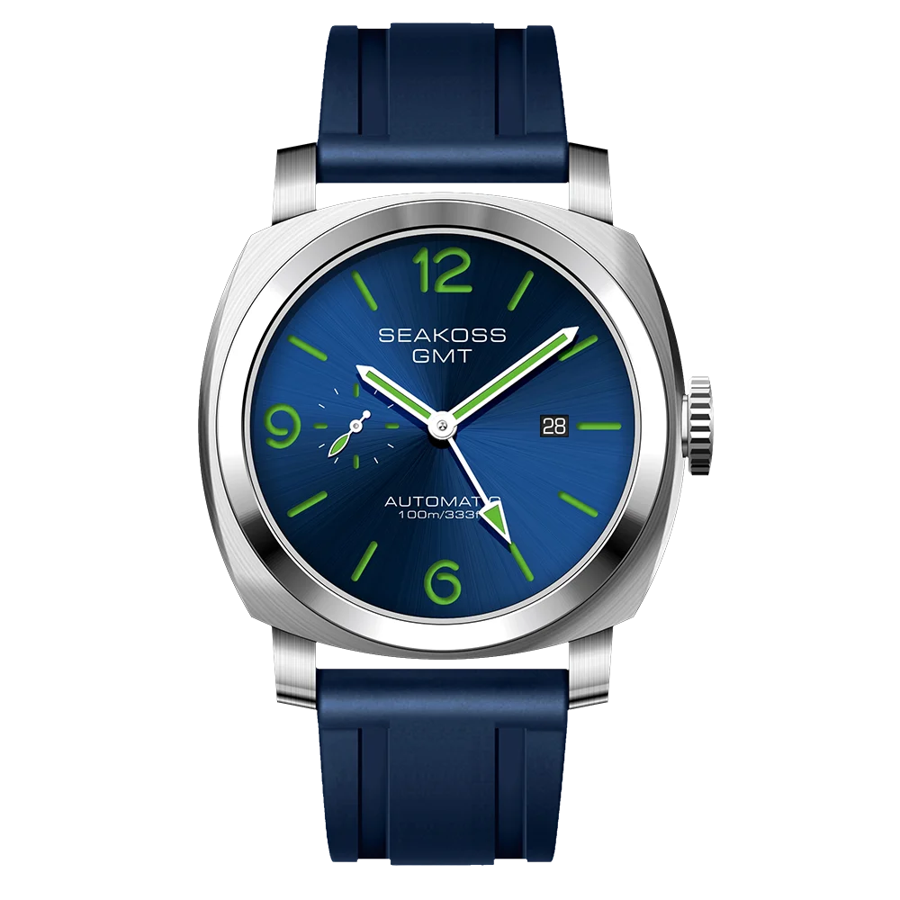 SEAKOSS GMT Men‘s Diving Automatic Mechanical Watches Seagull ST2557 Movement 316L Super Luminous Calendar 10Bar Reloj Homber