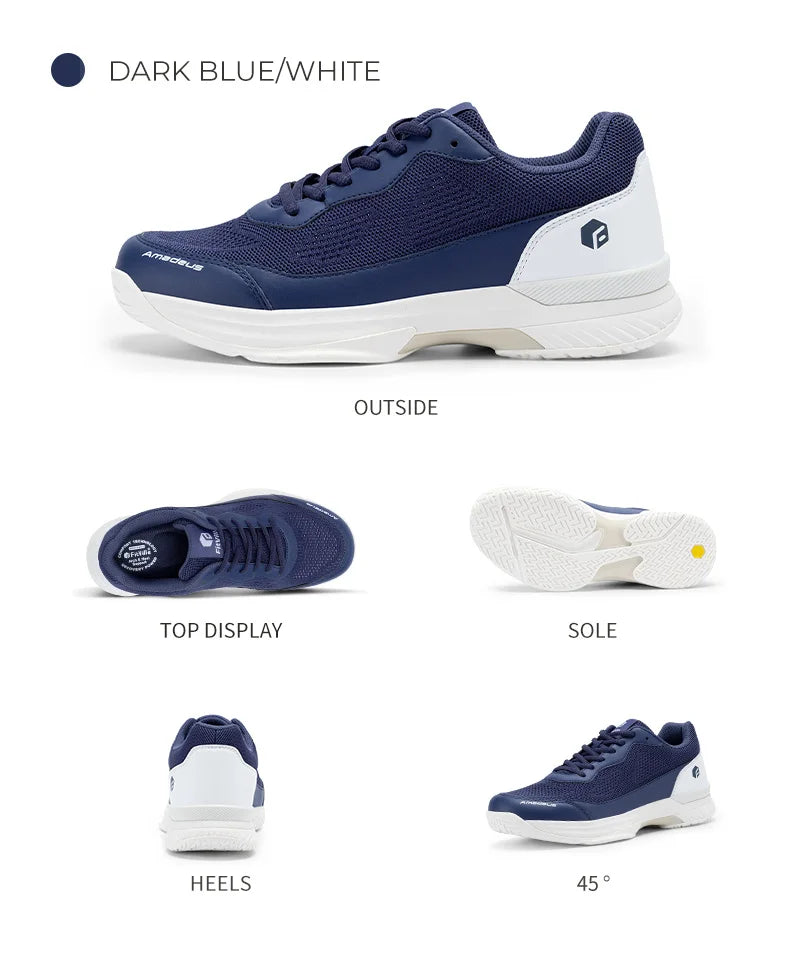 FitVille Men'S Tennis Shoes Wide Version 2E Professional Training Sports Shoes Breathable Non-Slip Rackets With Arch Support
