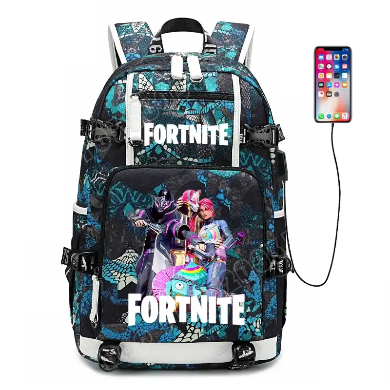 Fortnite-Print-Schülerrucksack für Jungen und Mädchen, Schulrucksack mit großem Fassungsvermögen, wasserdicht, leicht und strapazierfähig, Geburtstagsgeschenk