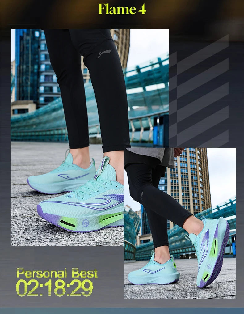 Carbon board men's and women's anti slip running shoes, professional marathon sports breathable mesh CHUNTA sports shoes