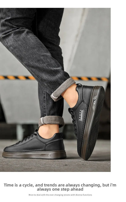 Modieuze casual zomerrijschoenen voor heren, sportieve instaploafers, veelzijdig, comfortabel, ademend, slijtvast leer -..