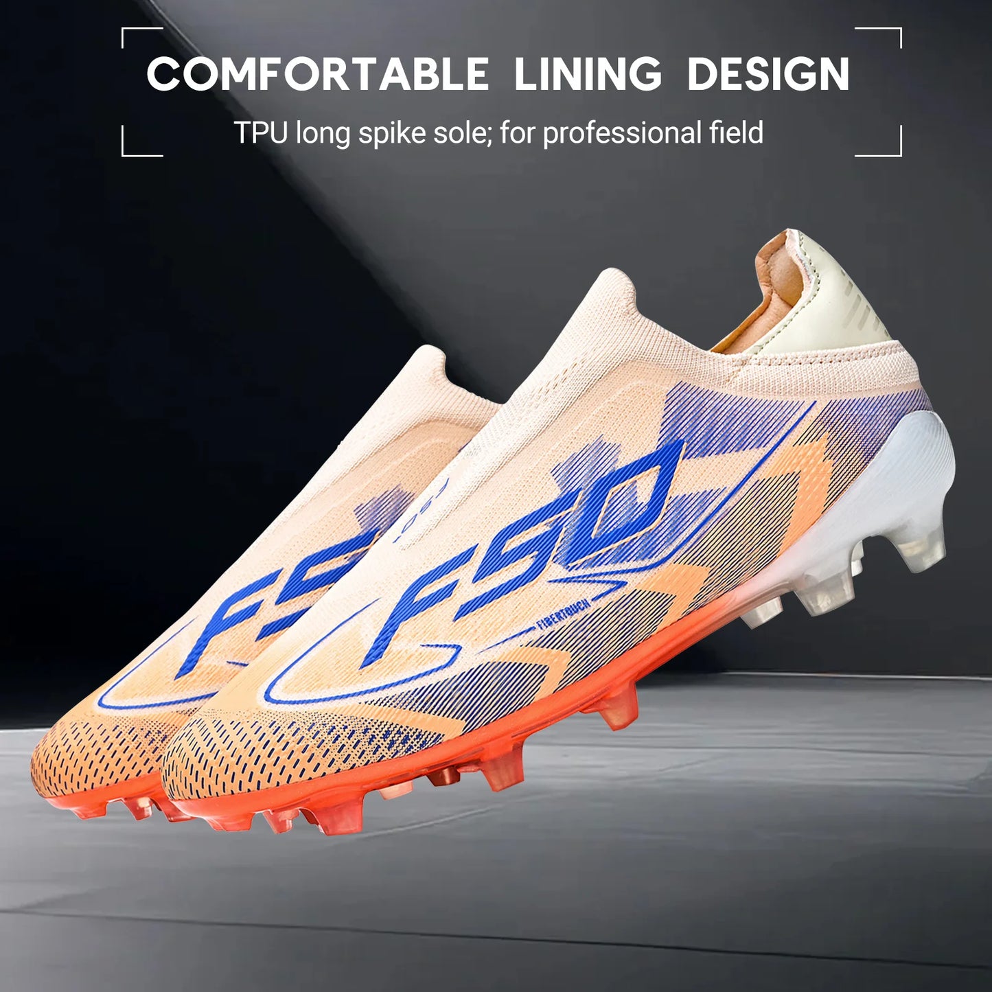 Anti-slip AG/FG Soccer Boots，TPU Shock Absorption Sole，Durable PU Fabric Upper，Teenager Boys Girls Professional Field Sneakers