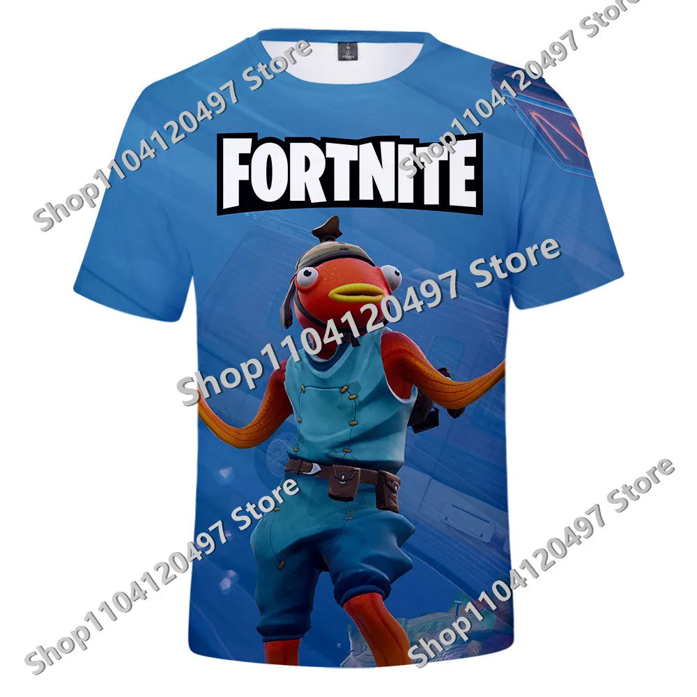 Japanese Anime Fortnite Summer T-shirt for Men Women Battle Royale Short-Sleeved Casual Comfortable Loose Harajuku Streetwear
