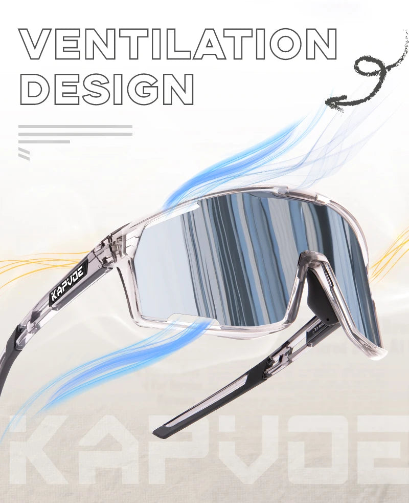 KAPVOE Polarised Cycling Glasses Sports Sunglasses Men Women Outdoor MTB Baseball Lenses UV400 Bicycle Cycling Eyewear Sale