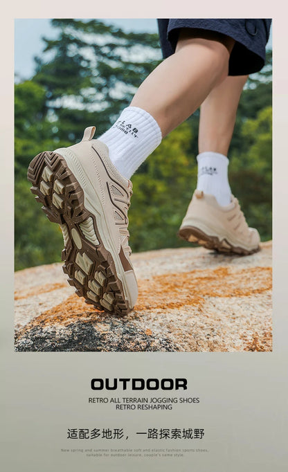 New Large Outdoor Mountaineering Shoes Men Spring and Autumn Mesh Breathable Sneaker Outdoor Travel Hiking Non slip Shoes
